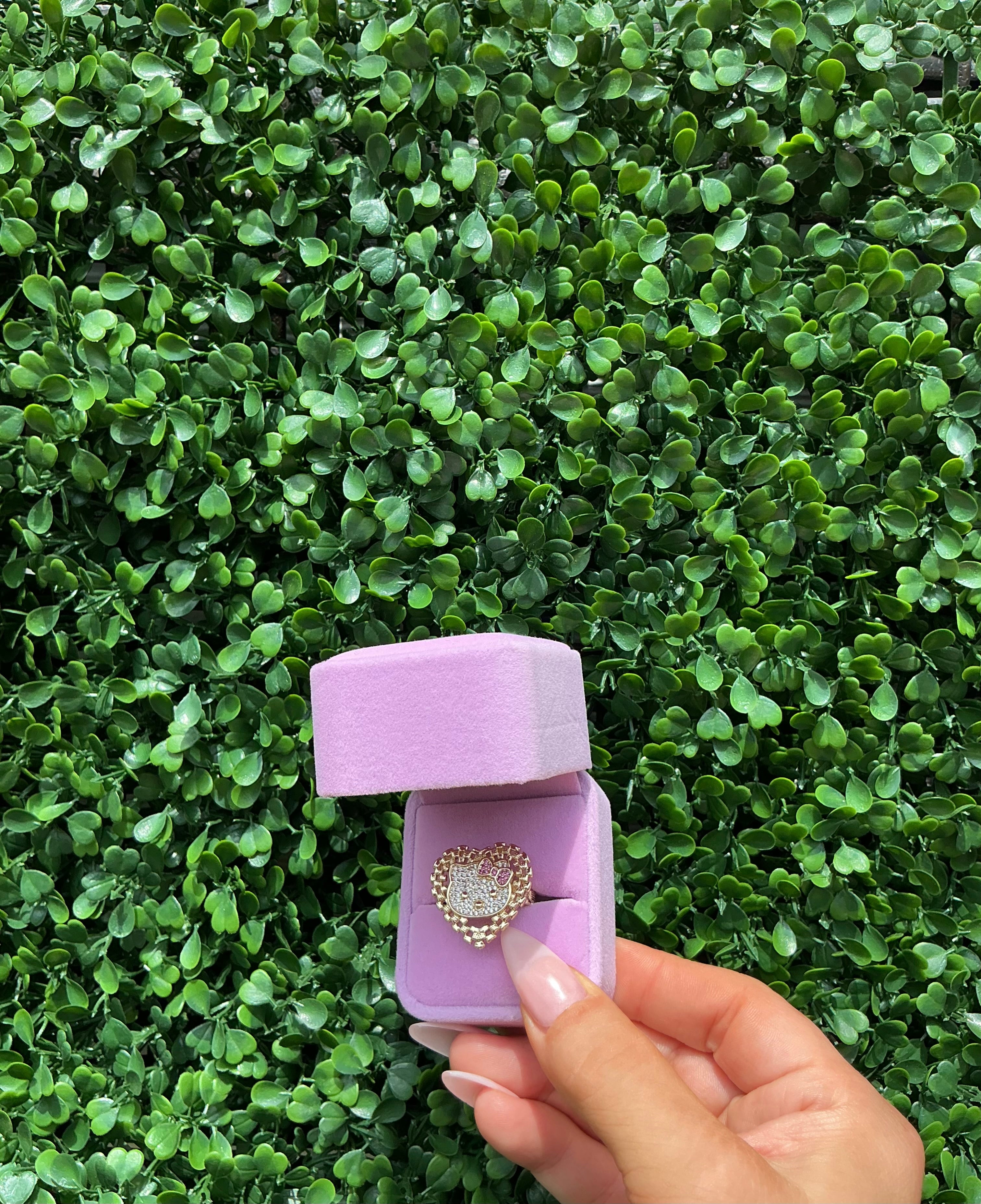 HK heart Rolex Ring w/ pink bow 25mm