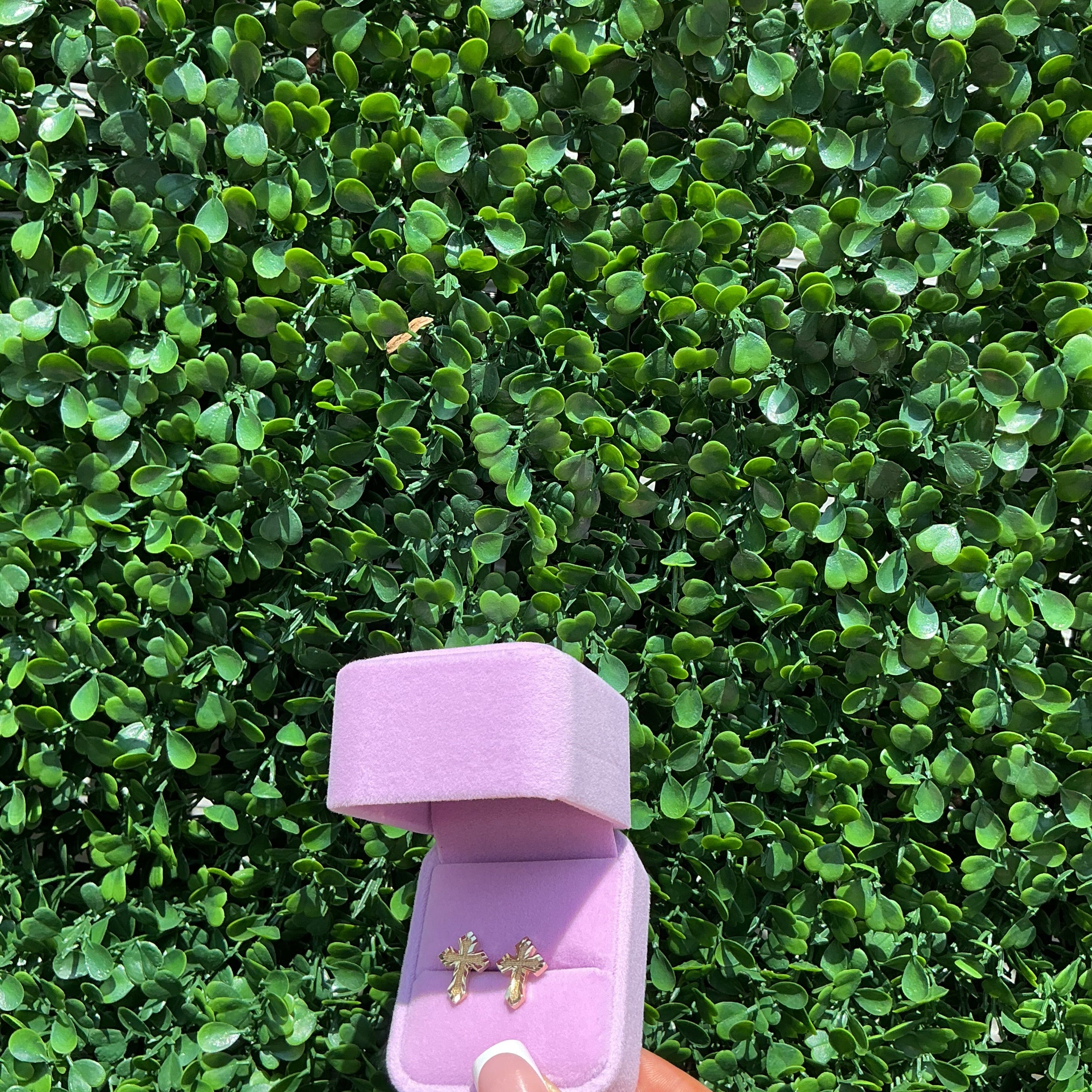 14k gold plated Cross studs