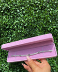 Silver black clover bracelet