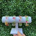Clear floral thick bangle