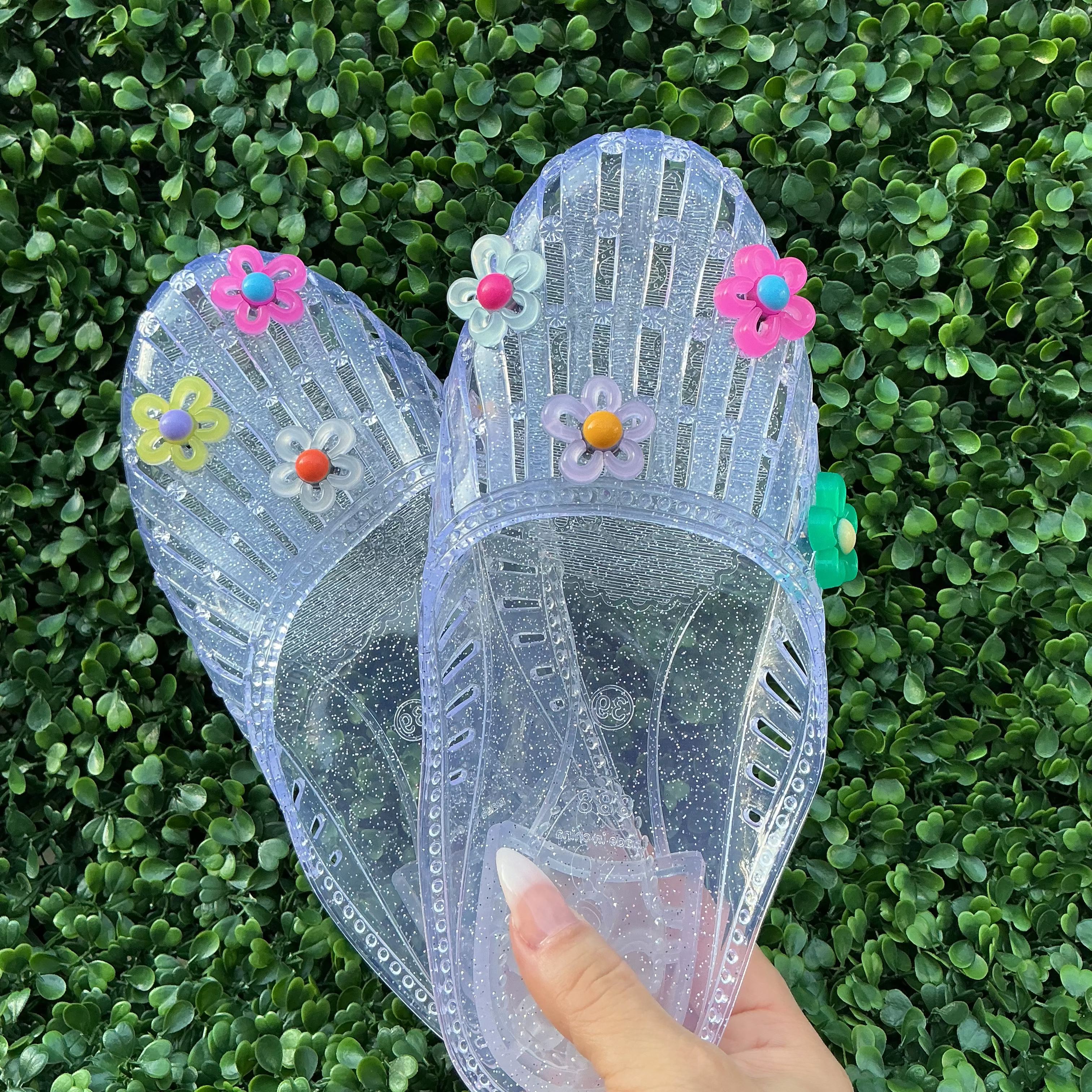 Jelly floral slippers