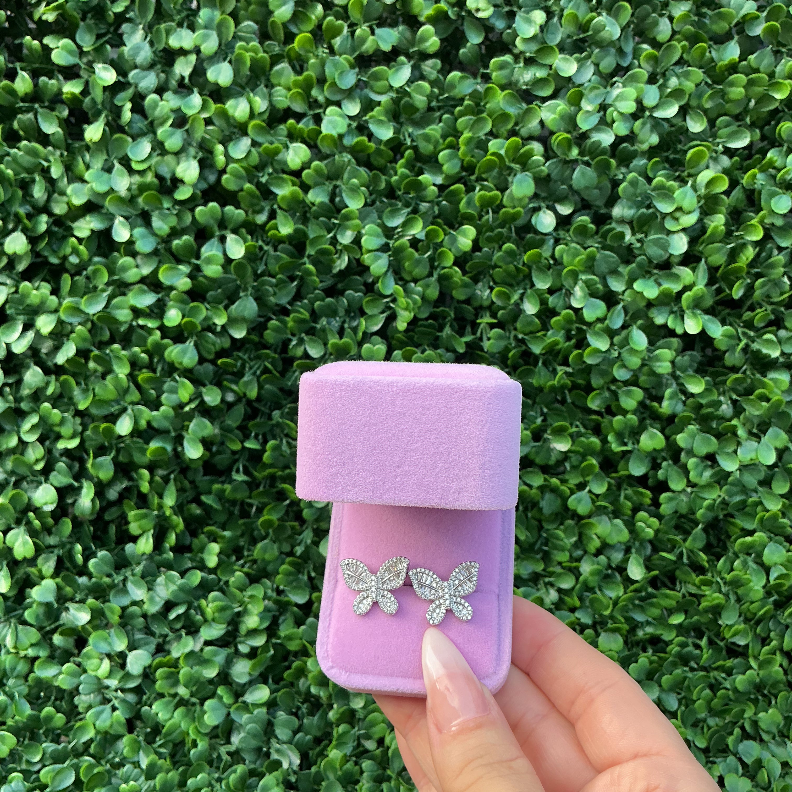 Diamond cut butterfly earrings
