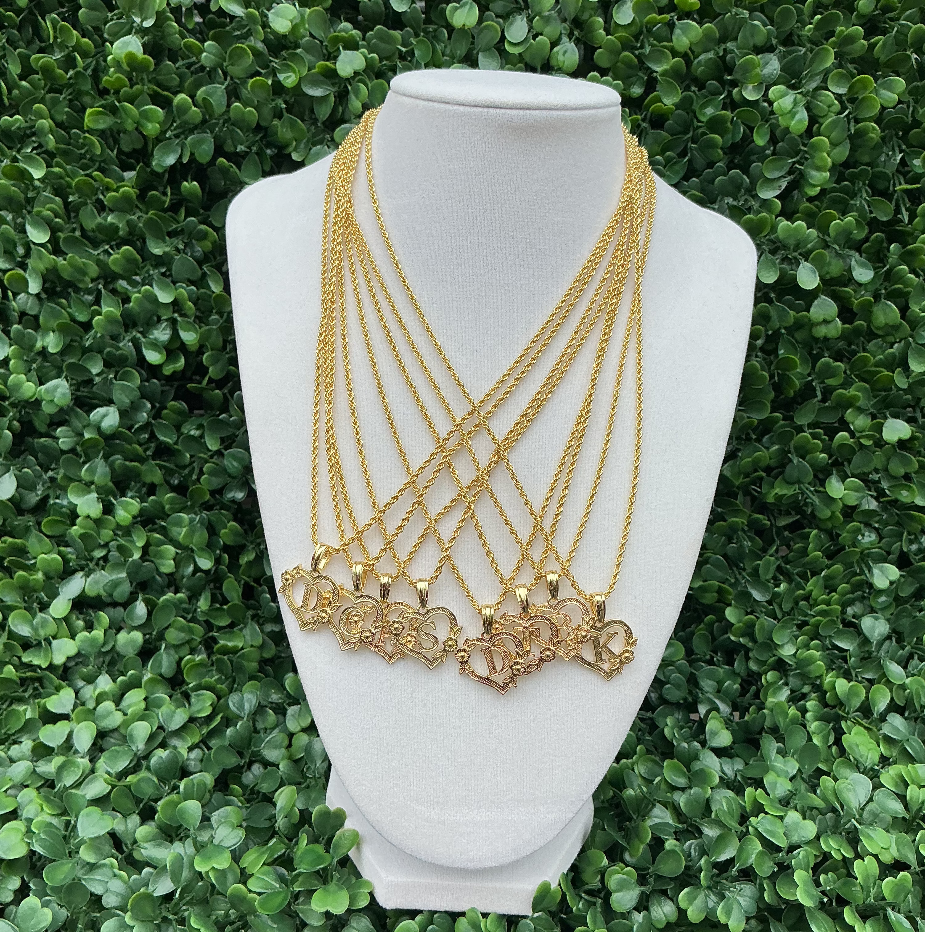 Heart  initial necklace