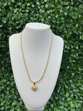 Heart nugget with diamond rim necklace