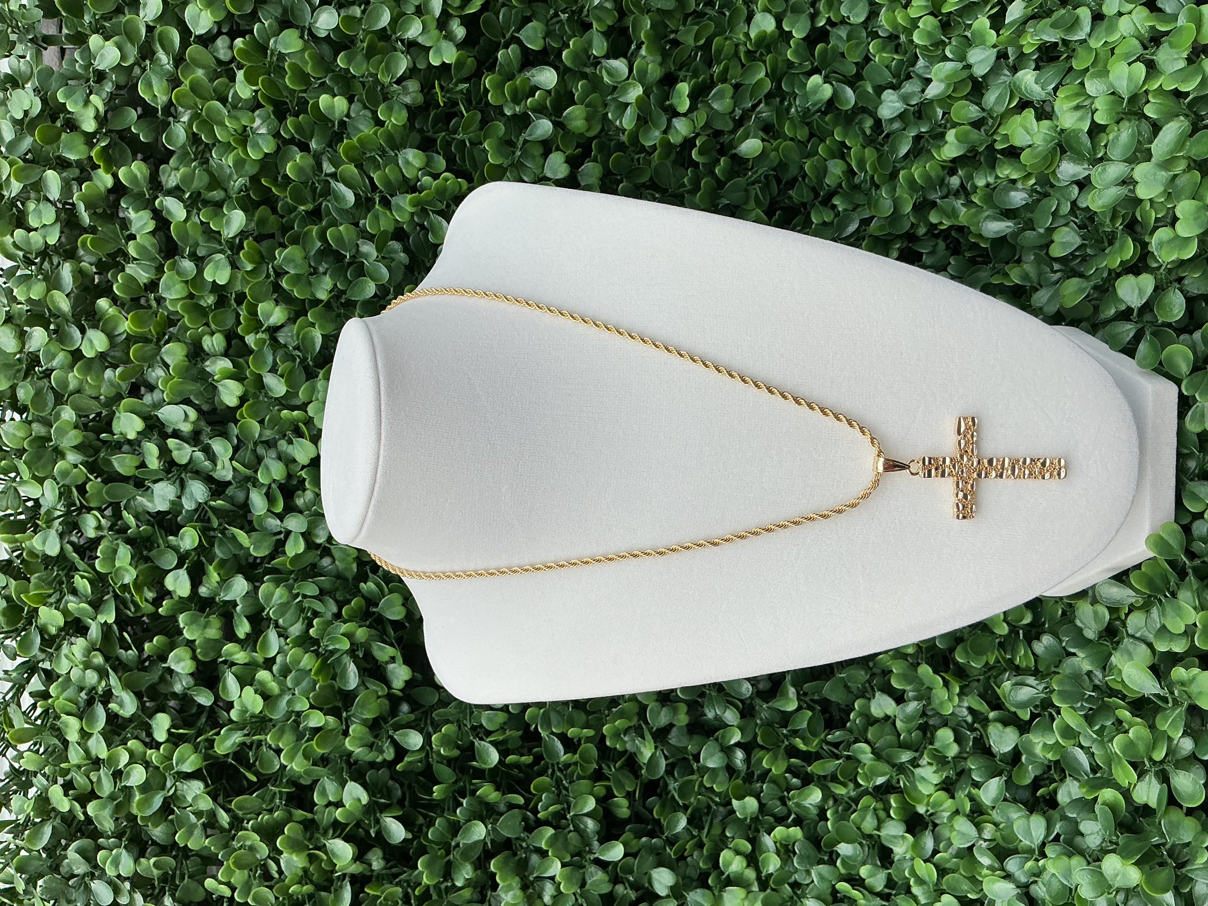 Nugget cross necklace