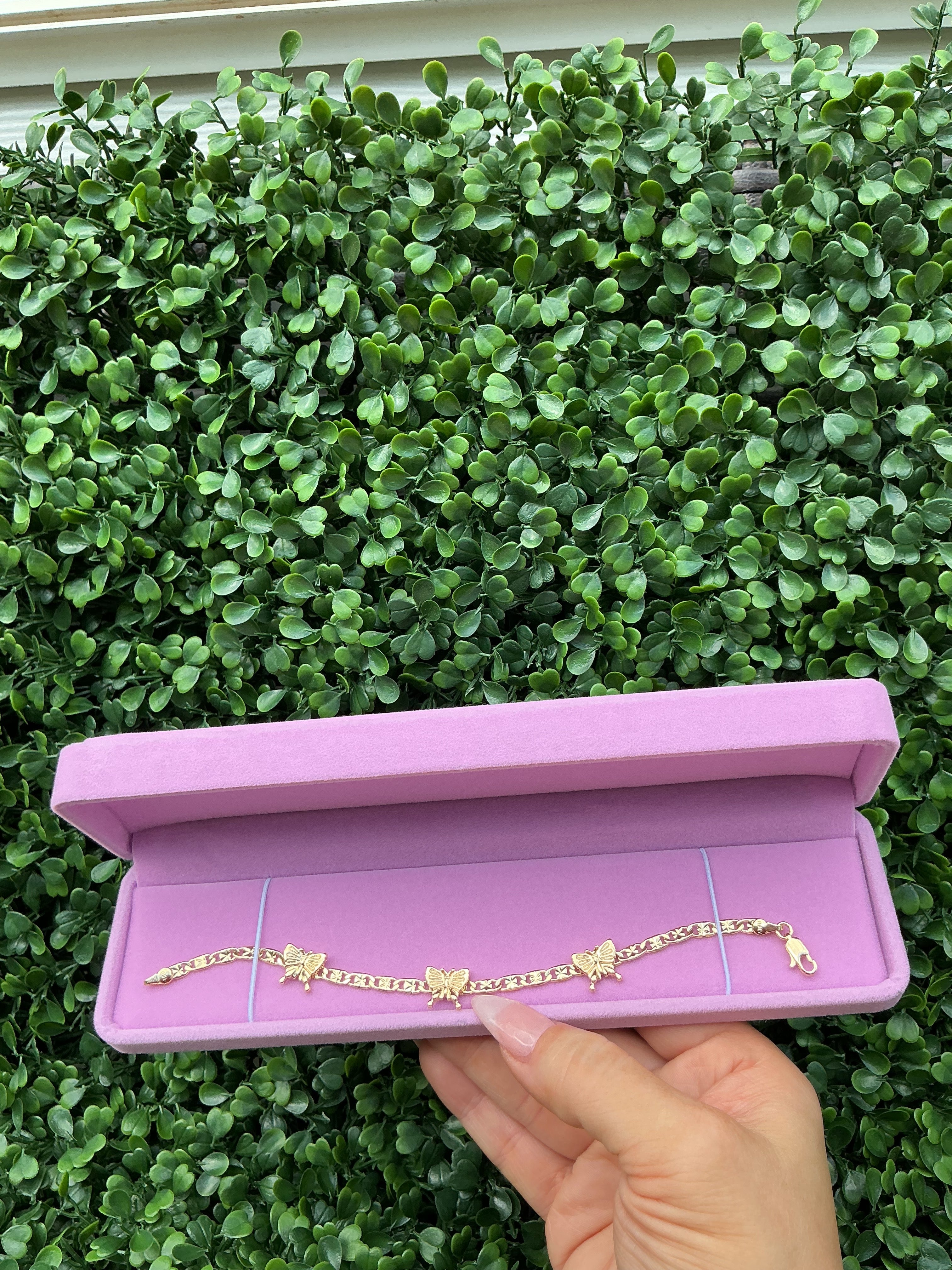 14K gold plated butterfly nugget bracelet