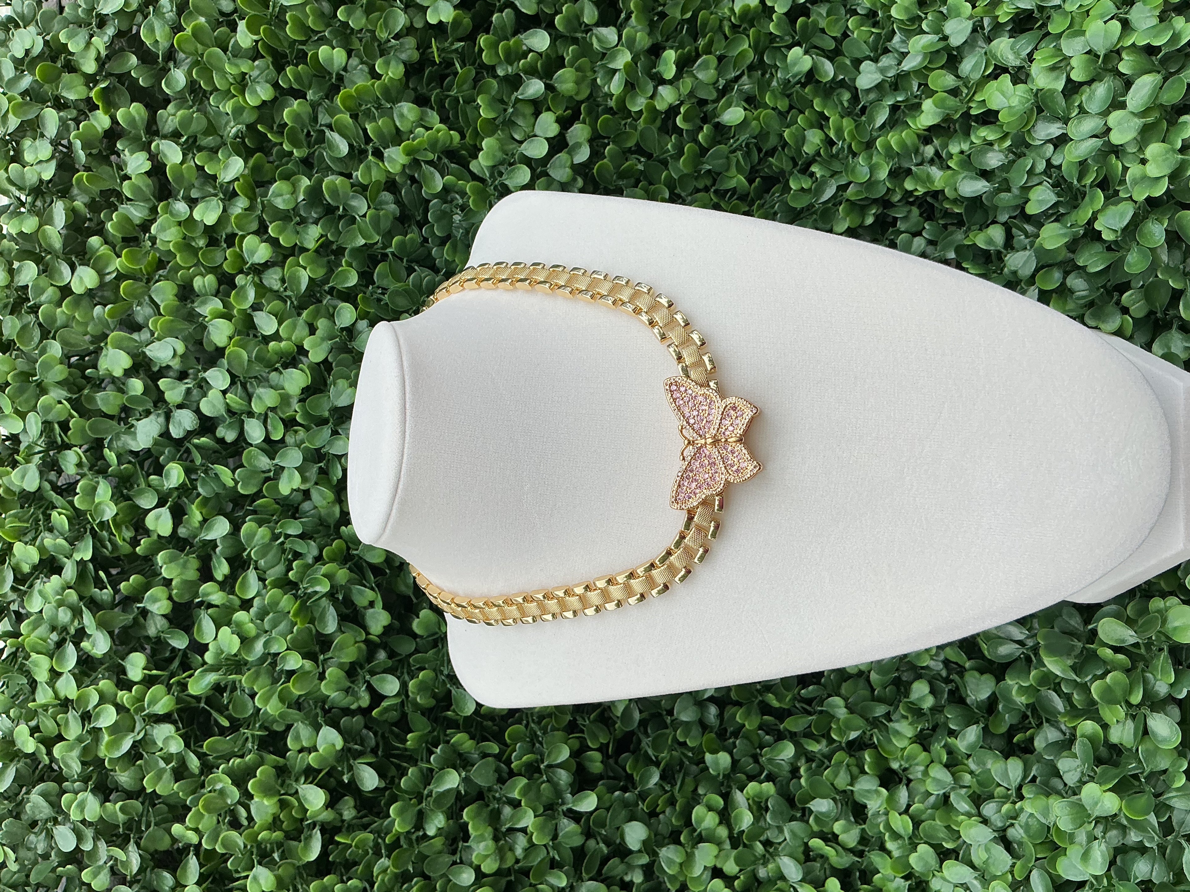 Thickest Rolex Chain with pink butterfly