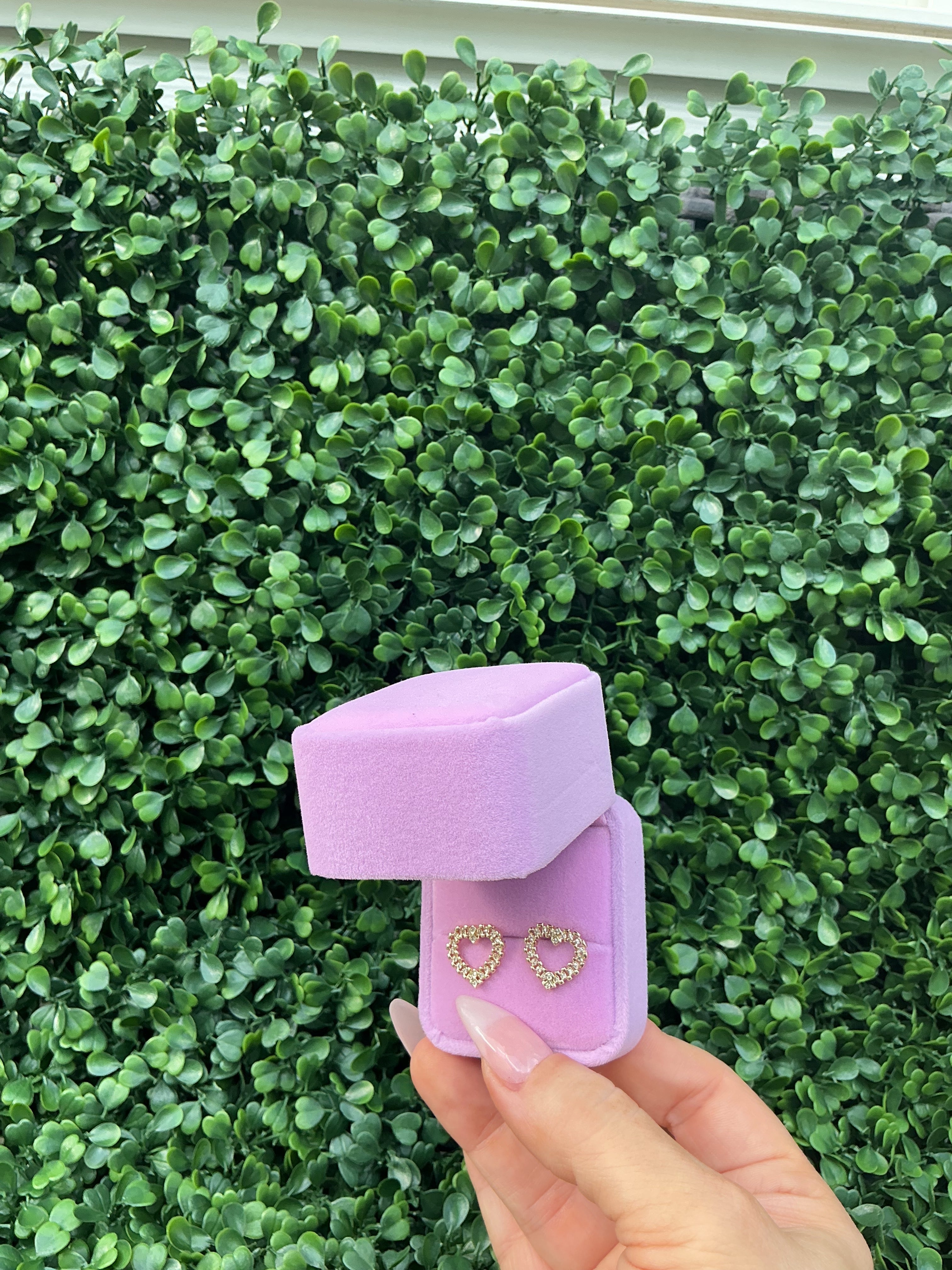 Heart studs with diamonds