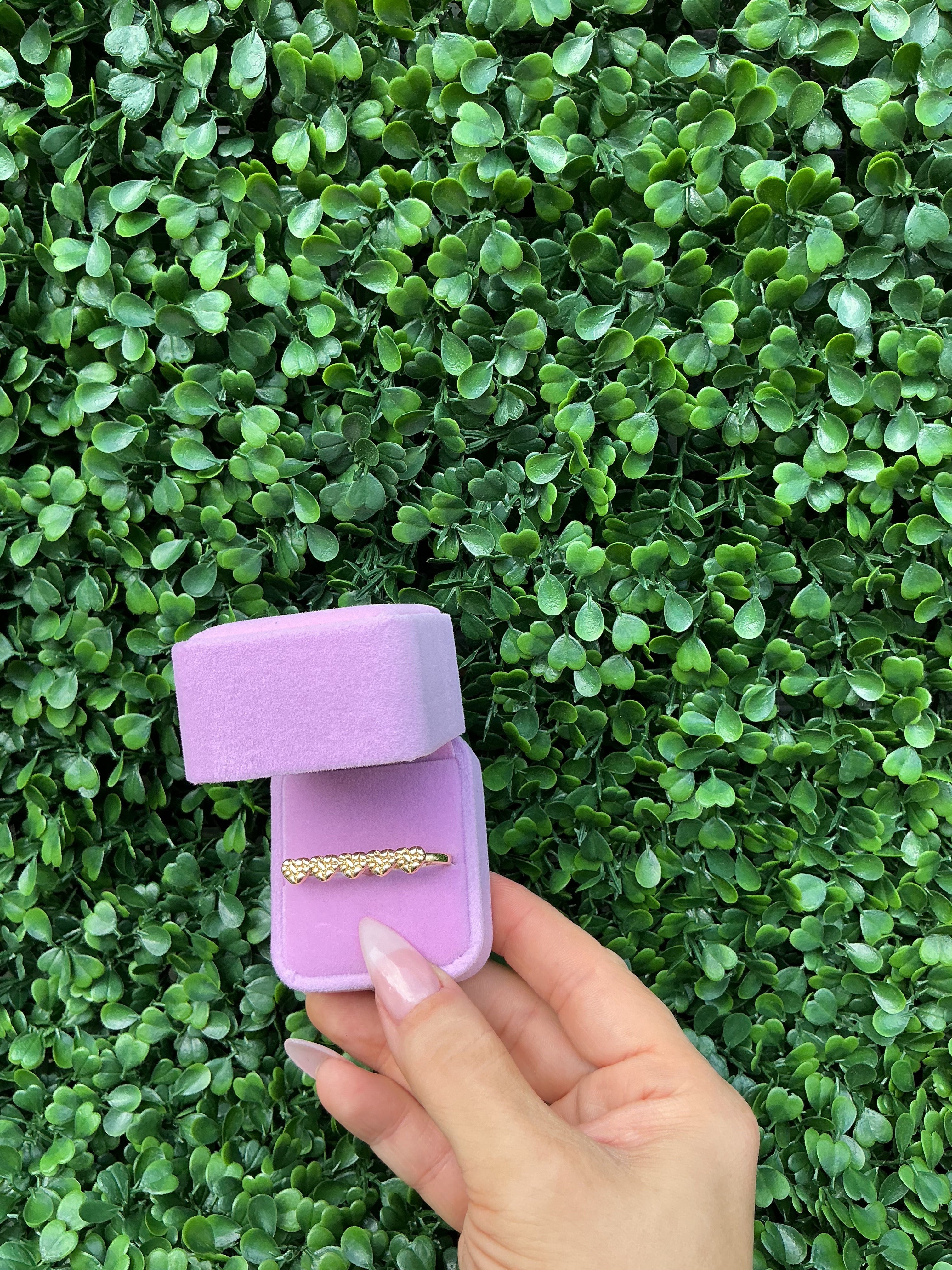 Heart nugget double ring