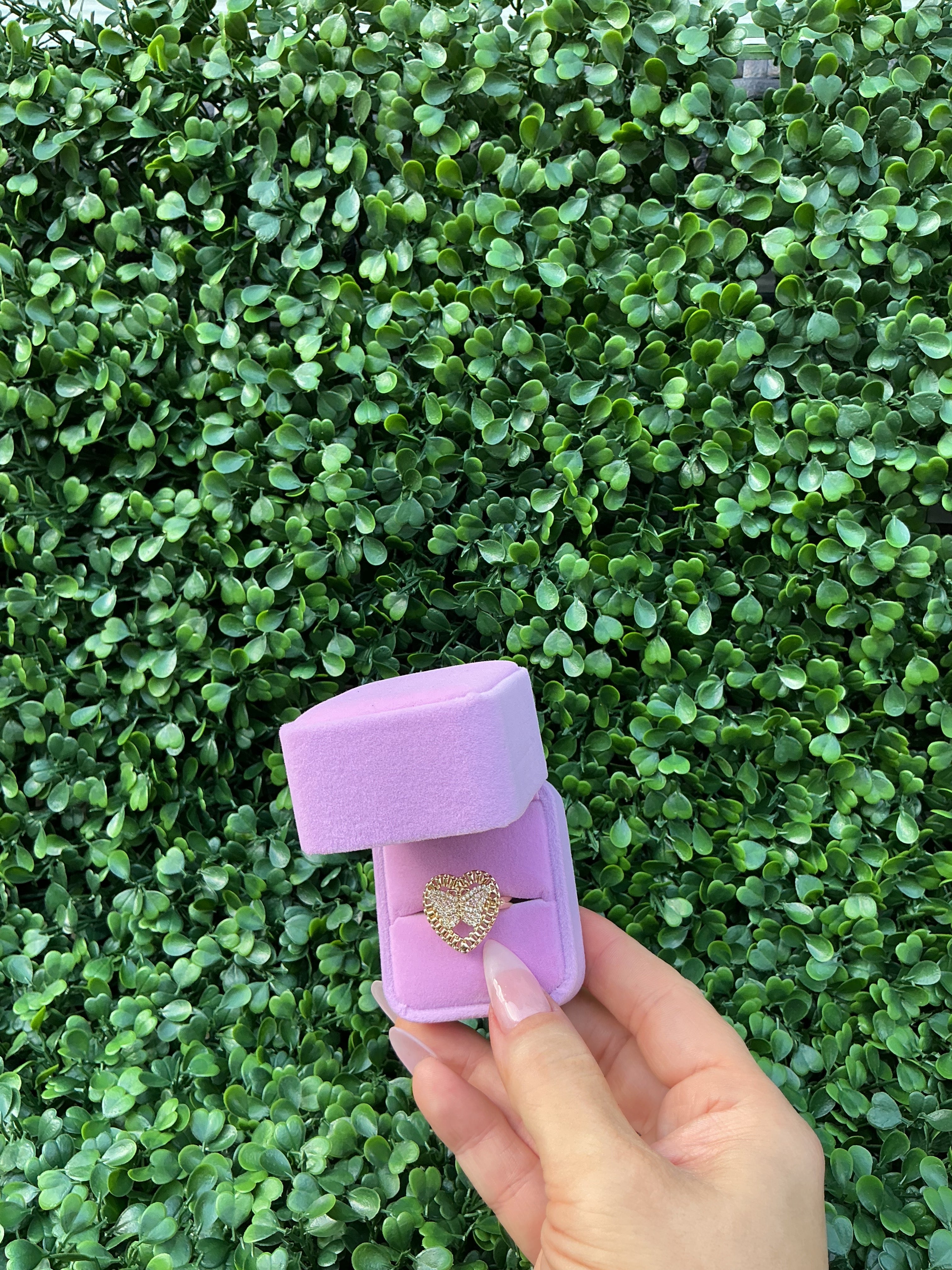Rolex heart ring w/ pink butterfly