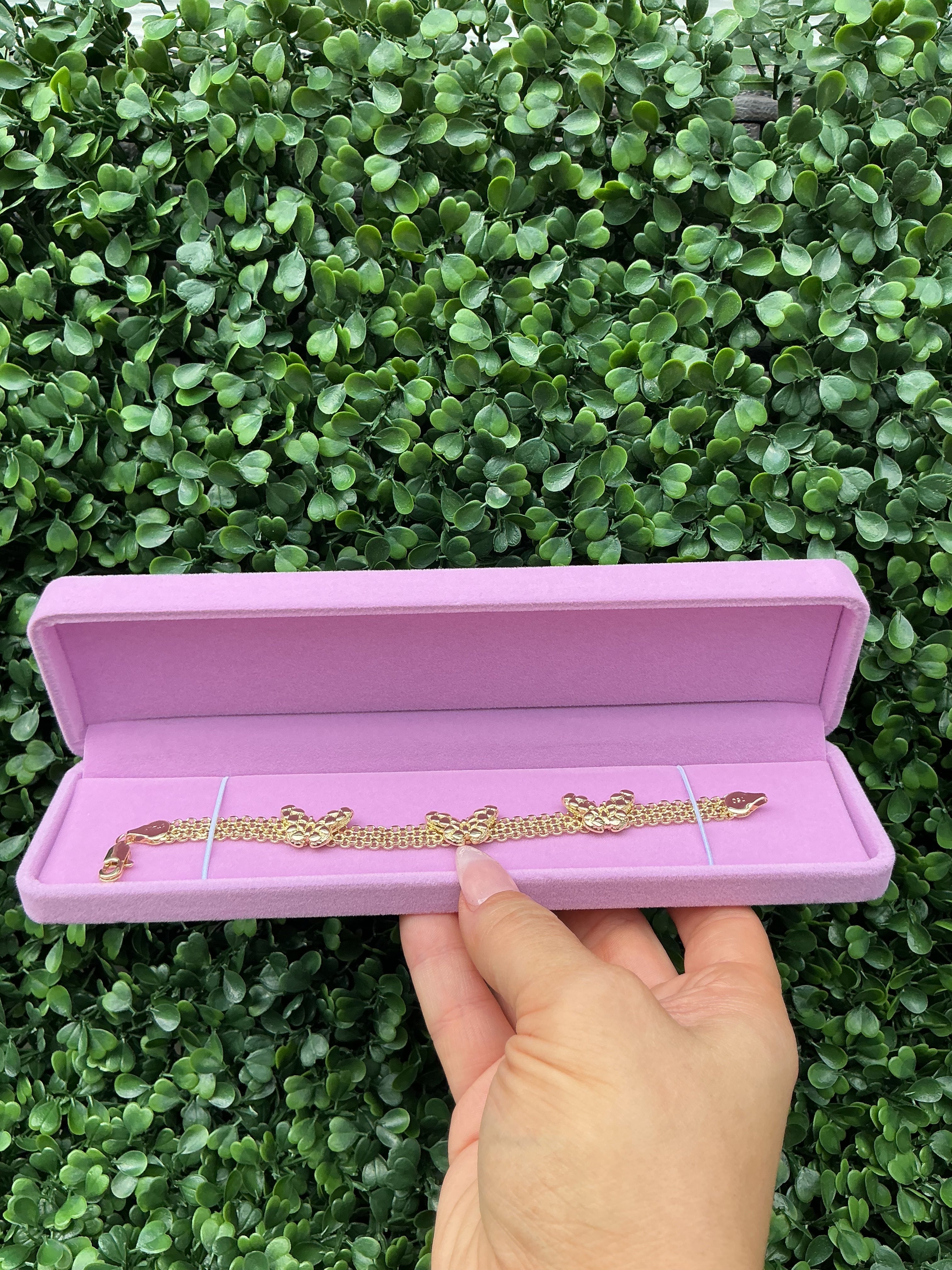 14K gold plated butterfly nugget bracelet